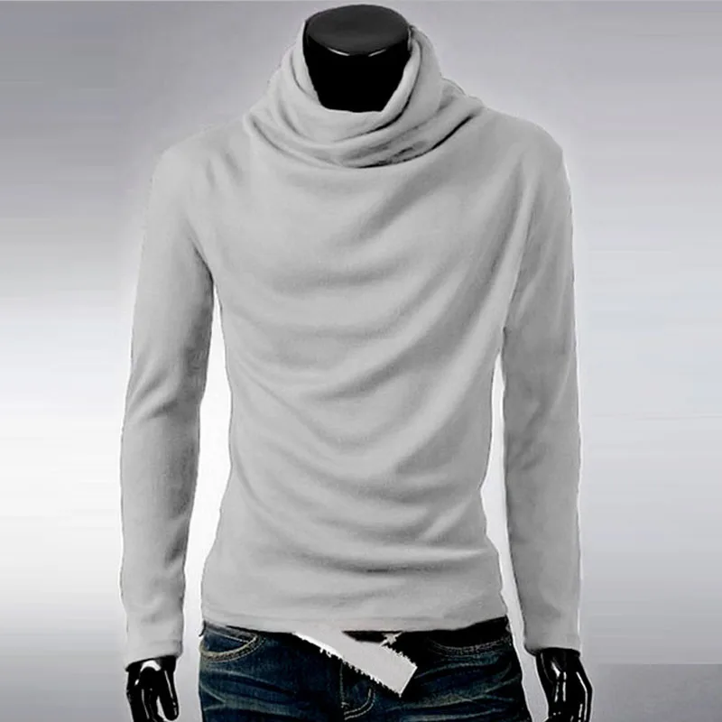 2023 Winter New Men\'s Turtleneck Sweaters Solid Color Fashion Knitted Pullovers Men Casual Sweater Male Autumn Knitwear MY278