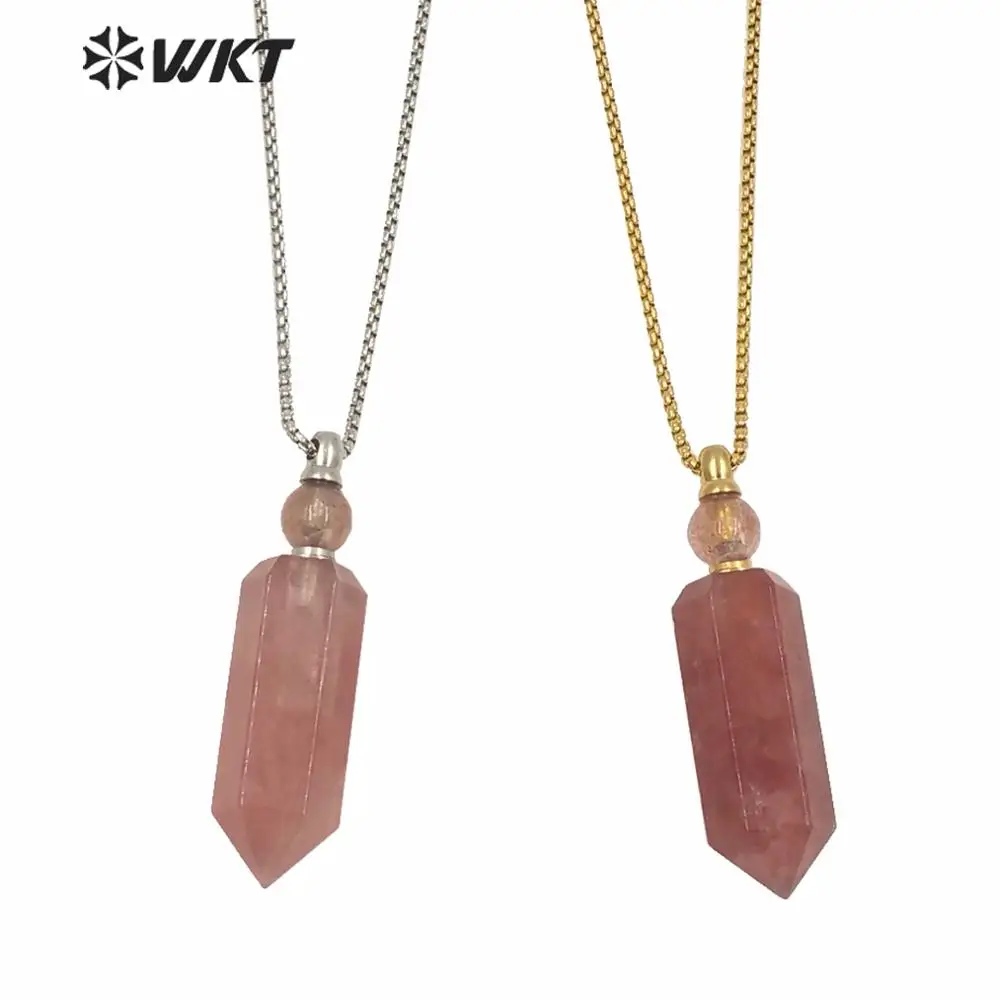 WT-N1232 Wholesale Popular Classic Lady Stone Necklace Perfume Bottle Necklace For Birthday Gift Luxury Stone Necklace 18inch