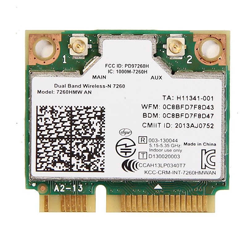 Dual Band 300Mbps 2.4G/5Ghz 802.11ac 7260HMW AN Half Mini PCI-e Wifi Card Bluetooth-compatible 4.0 For PC Laptop Windows 7/8/10