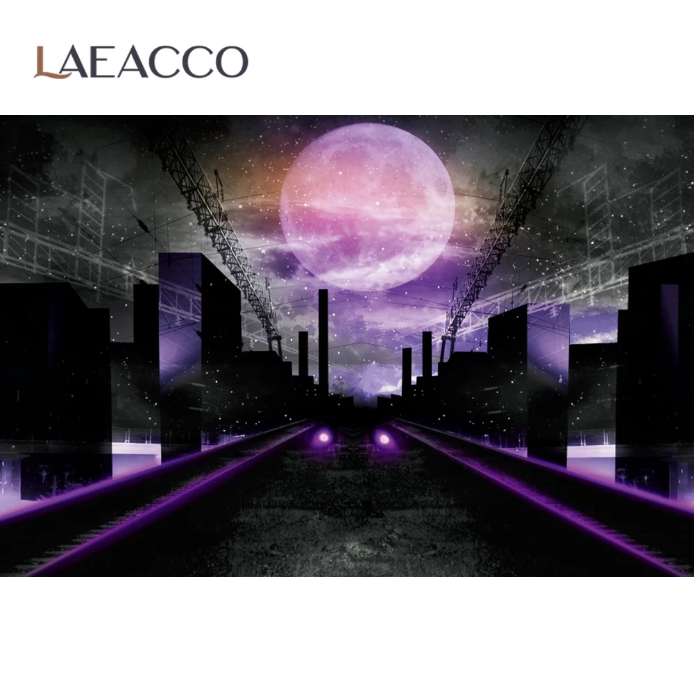 Laeacco Modern Night Lights City Wall Decor Photocall Photography Background Photographic Vinyl Backdrop For Photo Studio