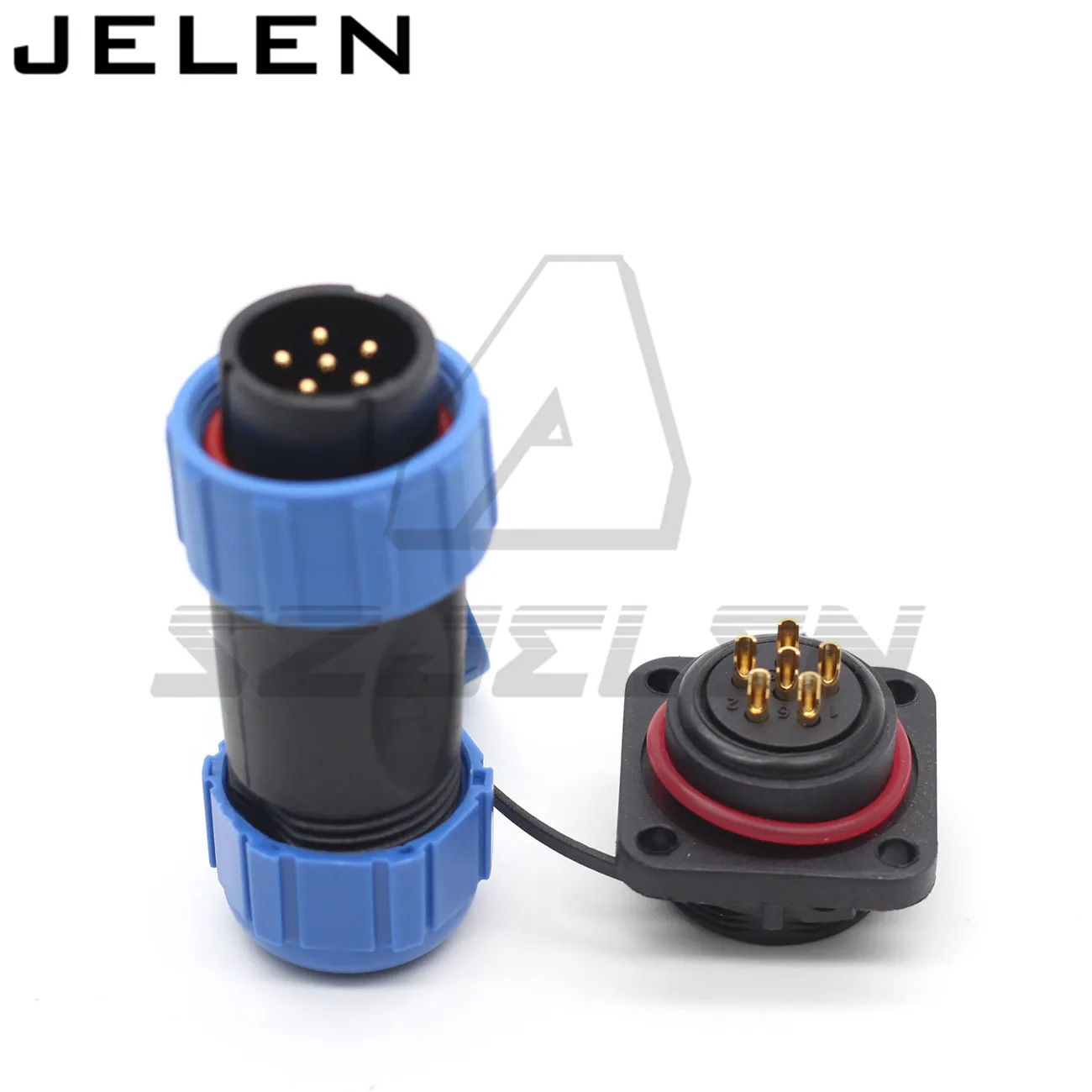 SP21 waterproof connector male and female with flange 4 hole IP68  2/3/4/5/6/7/8/9/10/12Pin