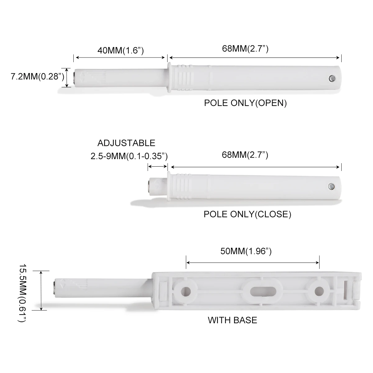 Magnetic Touch Clasp Push Open for Kitchen Furniture Cabinet Door Catch Closure Pop out Magnet Cabinet Door Latch