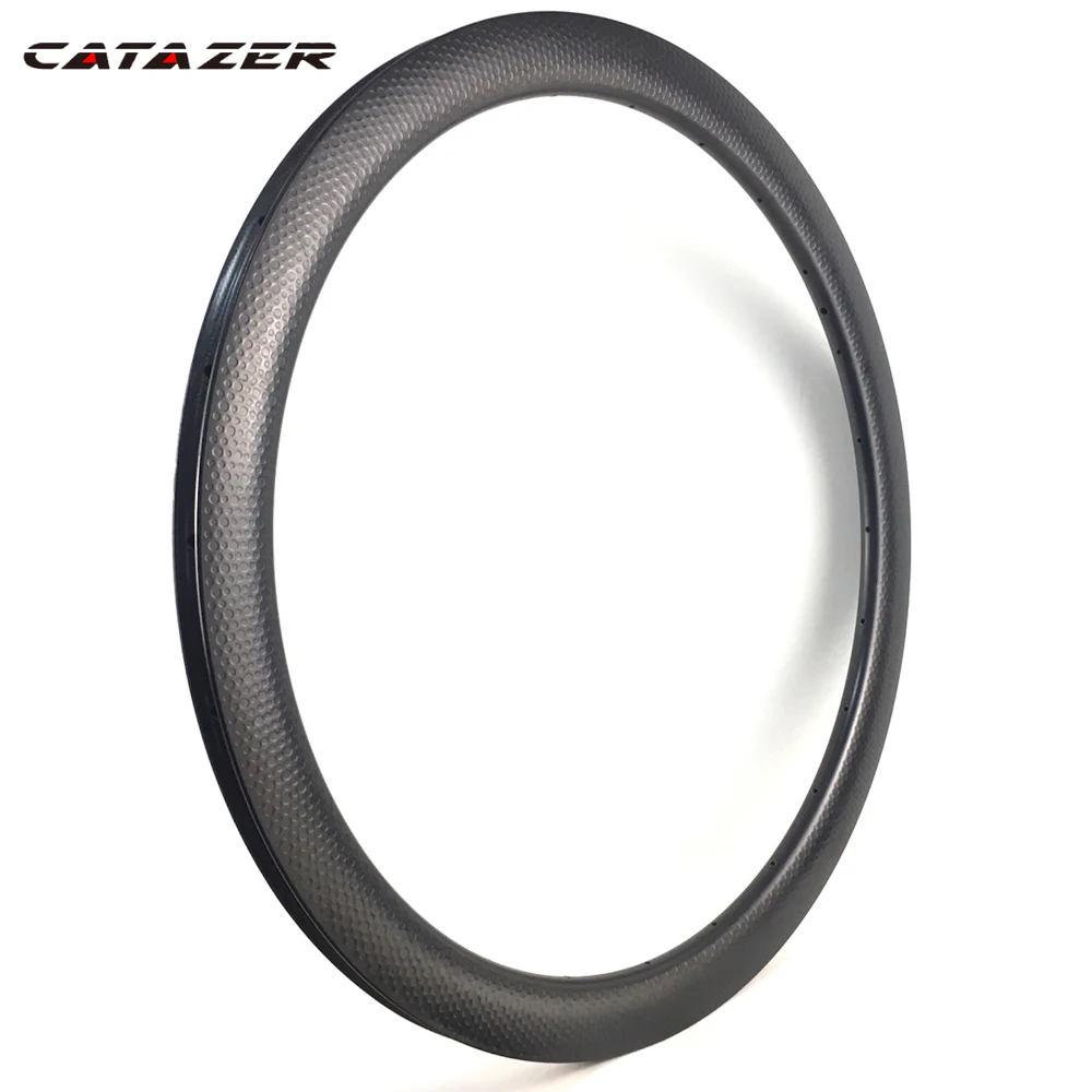 45x25mm Dimpled Carbon Fiber Road Bicycle Rims Clincher Disc Brake Carbon Road Gravel XC Wheelset 700C  Clearance