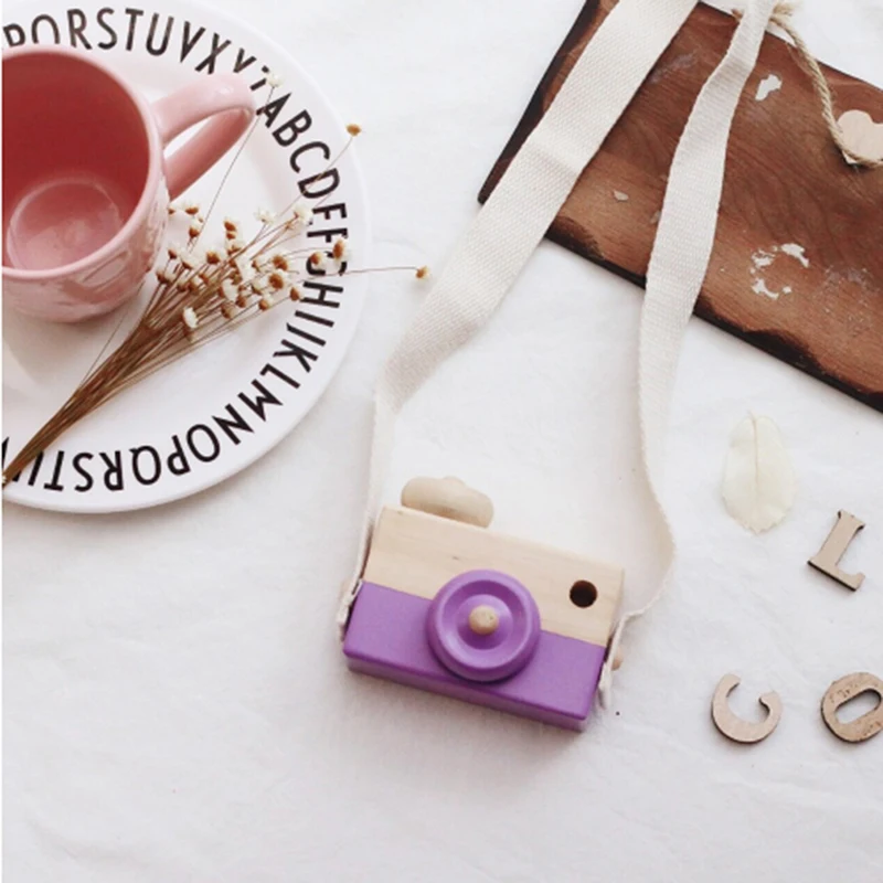 

Creative Neck Hanging Camera Cute Wooden Toy Camera Photography Prop Decoration Children Playing House Decor Toy Gift Baby