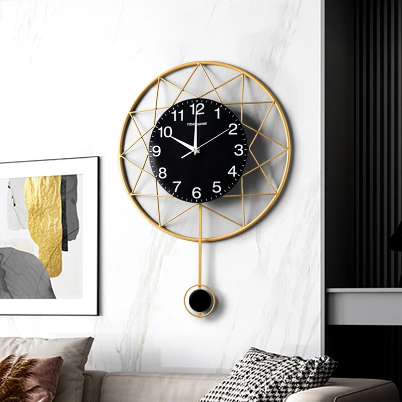 Modern Creative Metal Iron Wall Hanging Clock Living Room Corridor Hotel Home Decoration Crafts DESIGN Wall Clock Mechanism