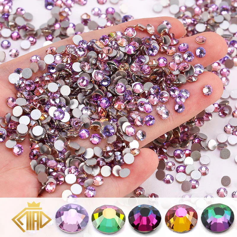 Flame Type Crystal Rhinestone Glitter Diamond Gem Non Hotfix FlatBack Glass 3D For Nail Dress DIY Decorations Loose Rhinestones