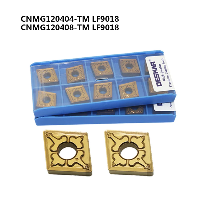 10 Buah CNMG120404 CNMG120408 TM LF9018 LF9118 DESKAR Carbide Insert CNC Lathe Alat Pemotong Logam Alat Balik Eksternal untuk Baja