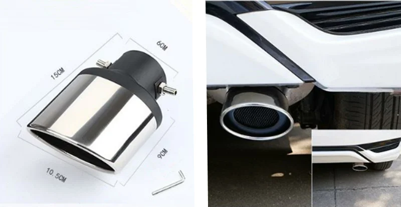 Stainless Steel Car Exhaust Muffler Tip Pipes Covers for Honda Crf 450 Nissan Qashqai Kia Sportage 2018 Golf Mk4 Renault Clio 4