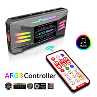 COOLMOON ARGB Controller 4Pin PWM 5V 3Pin ARGB Cooling Fan Smart Remote Control for ASUS MSI PC Case Chassis Radiator RGB AURA