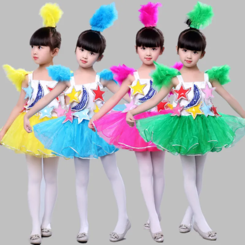 

Children's jazz dance Latin dance costumes girls modern hip-hop sequin dance pompon performance clothes