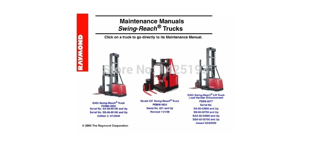 

Raymond Maintenance Manual Swing-Reach Trucks