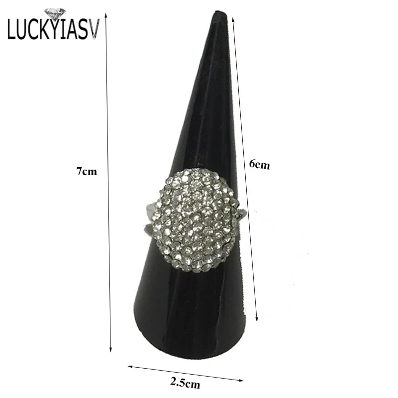 Wholesale 1/5/10/20 Pcs/lot Mini Acrylic Jewelry Finger Ring Plastic Triangle Conical Jewelry Storage Display Stand For Ring