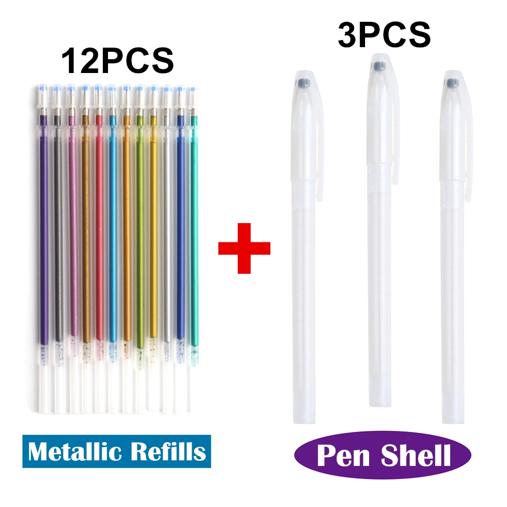 15Pcs/Set Flash Gel Pen Highlight Cute Candy Color Full Shinning Refill Colorful Fluorescent For Children Painting Graffiti Pen
