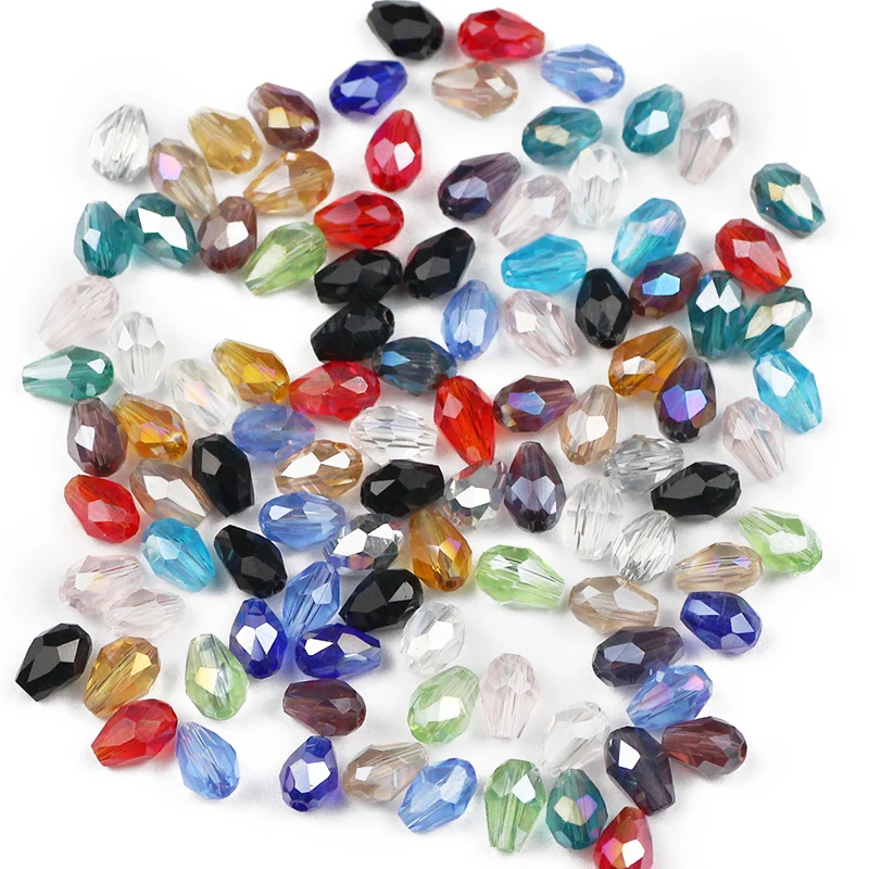 UPGFNK Water droplet pear shaped Austrian crystals beads 4*6mm 100pcs loose Glass beads Jewelry Making DIY bracelet Accessories
