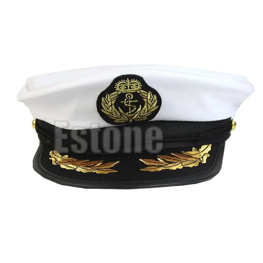 Hot White Adult Yacht Boat Captain Navy Cap Costume Party Cosplay Dress Sailor Hat A17_40