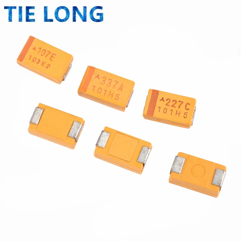 A B C D 타입 탄탈럼 커패시터, 100UF 0.22UF 1UF 4.7UF 10UF 22UF 33UF 47UF 6.3V 10V 16V 25V 35V 50V 3216 3528 6032, 10 개 7343