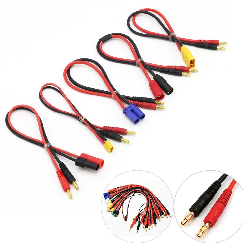 Imax B6 Charge Line 4.0mm Banana Plug to Amass MPX AS150 XT90 TRX XT60 EC5 With 12AWG Silicone Cable 30CM for Rc Lipo Battery