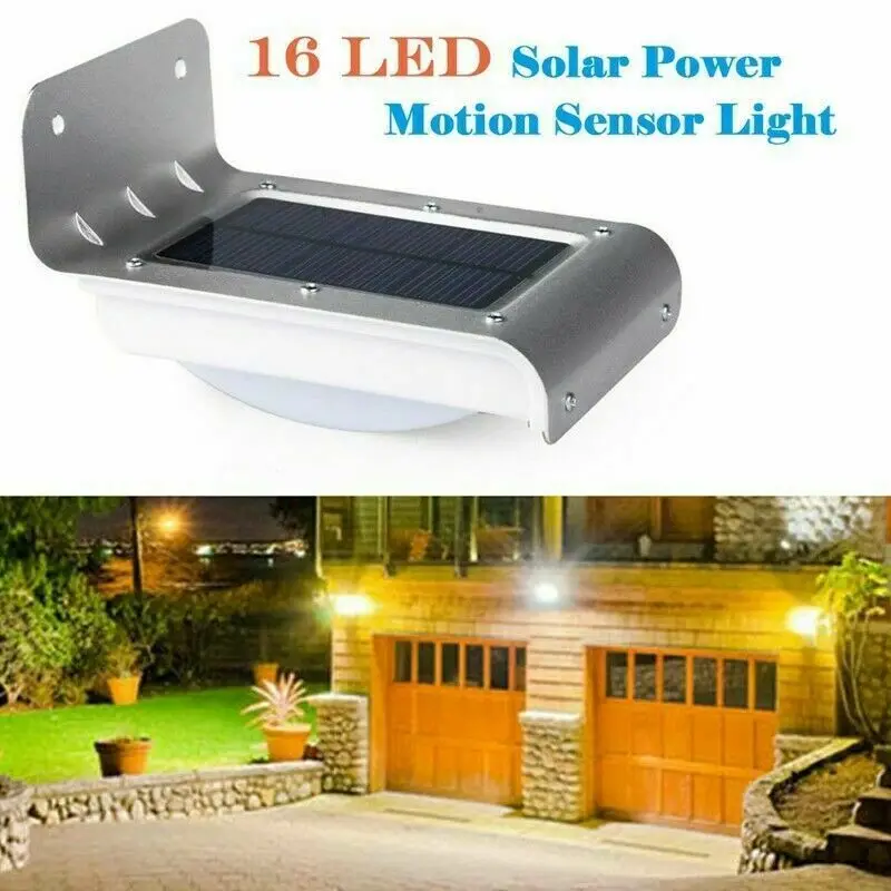 16 LED Solar Power Motion Sensor Garden Security Light Lamp Outdoor Waterproof