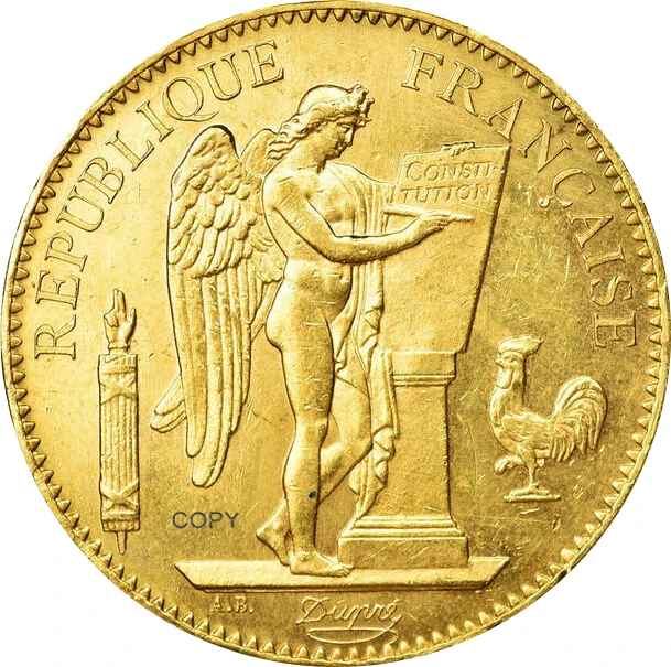 França Terceira República Moeda De Copiar De Ouro, Réplicas De Moedas, Metal Liberte Egalite, 1899 A, 100 Francos