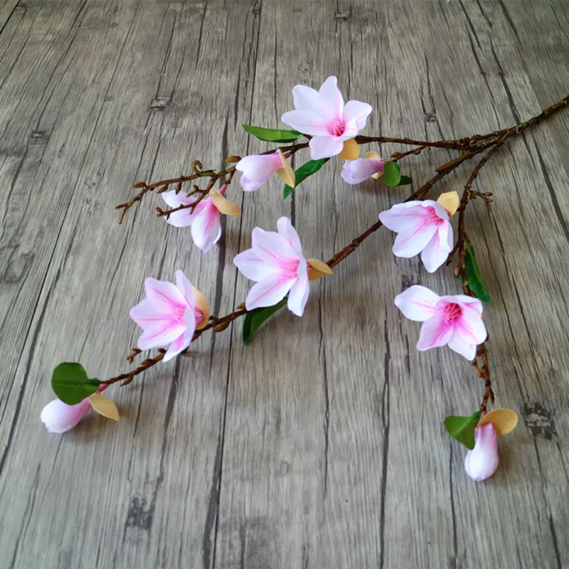 

Artificial Silk Flowers Bouquet, Real Touch, Magnolia, Flowers Branch, Home, Wedding, Decorative, 10 Heads, 2Pcs per Lot