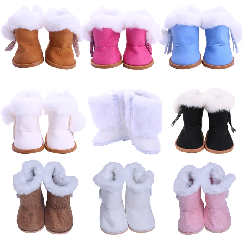 Doll 9 Styles Fashion Winter Boots For 18 Inch American Baby Doll&43 Cm Born Baby Generation Girl's Russian DIY Toy Gift