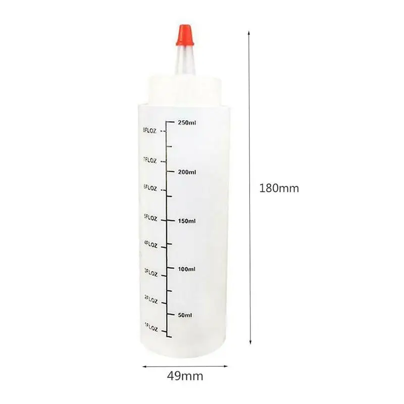 120/250/450ml Plastic Needle-nosed Scale Squeeze Bottle Squeezable Bottle With Leak-proof For Kitchen Salad Sauce Squeeze Bottle