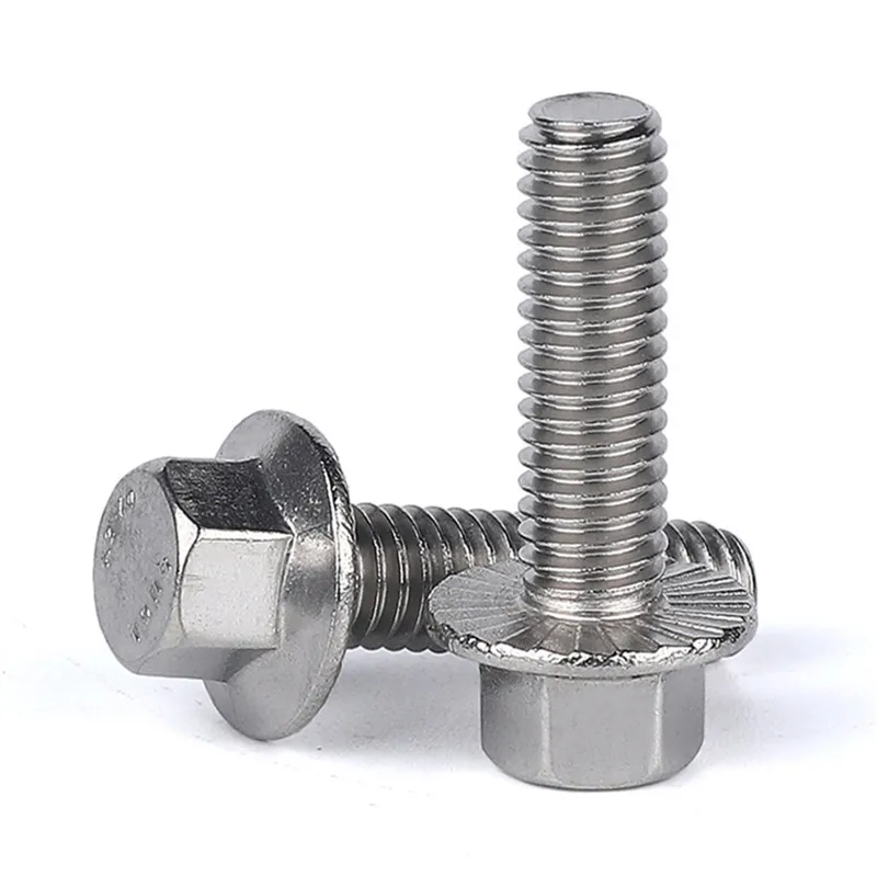 1/10pcs M5 M6 M8 M10 M12 A2-70 304 acciaio inossidabile GB5787 testa esagonale con flangia seghettata vite a testa esagonale rondella