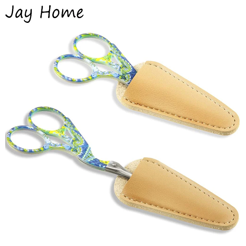 5PCS Scissors Sheath Safety Leather Scissors Cover Protector Colorful Sewing Scissor Sheath for Embroidery Sewing Accessories