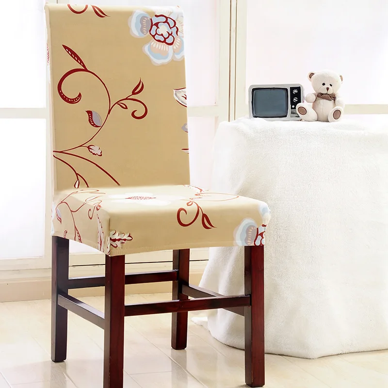 

Europe Floral Printing Dining Chair Cover Spandex Big Elastic Chair Covers For Wedding Banquet Party Seat Cover Home Decoration