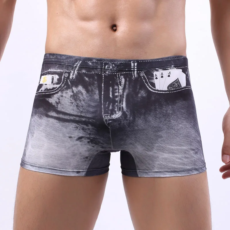 Intimo da uomo Stampa Denim Boxer sexy Homme Nuovissime mutandine di moda di alta qualità