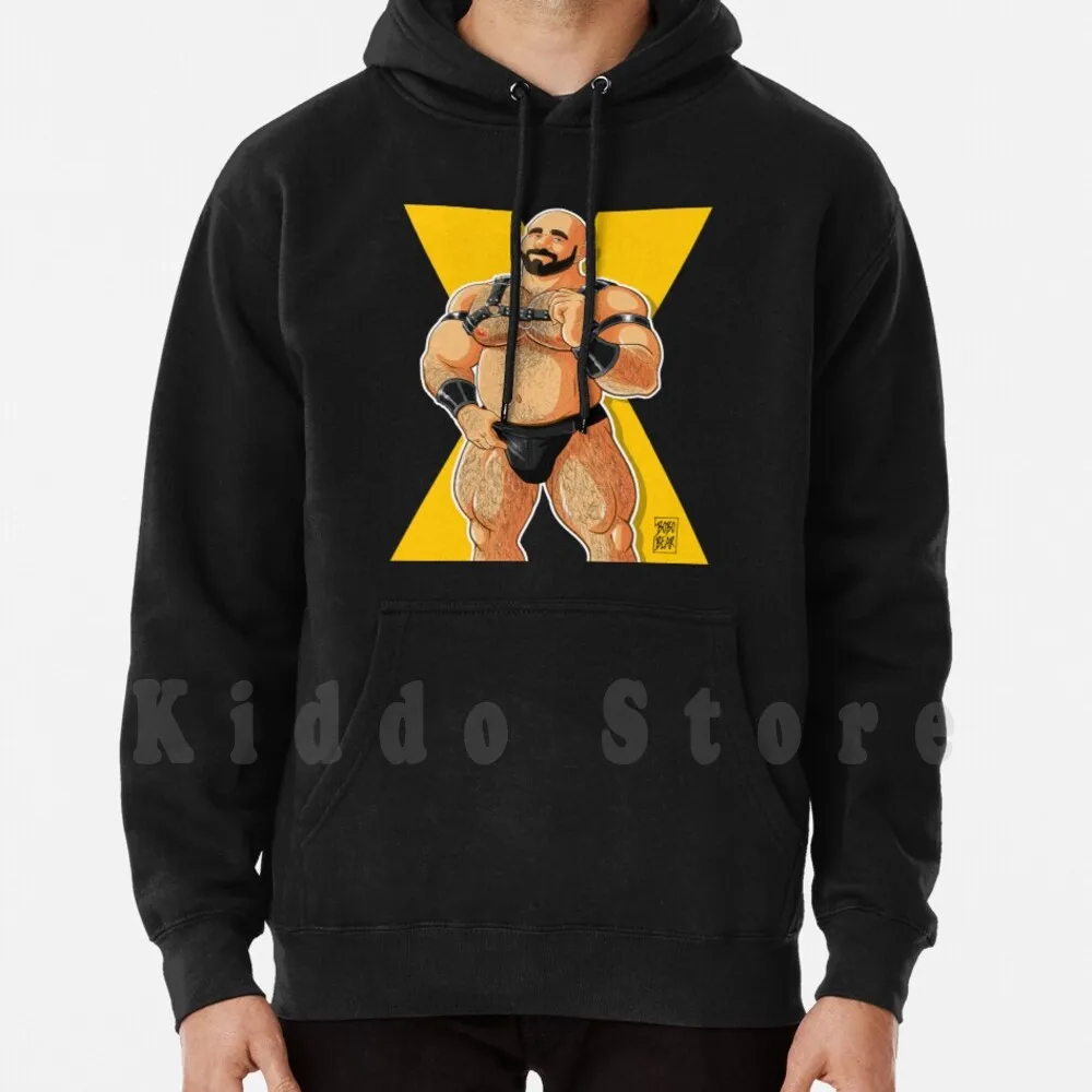 Jim Likes Watersports Hoodie Long Sleeve Bobobear Bobobearart Harness Musclebear Muscle Bear Hairy Bear Shaved