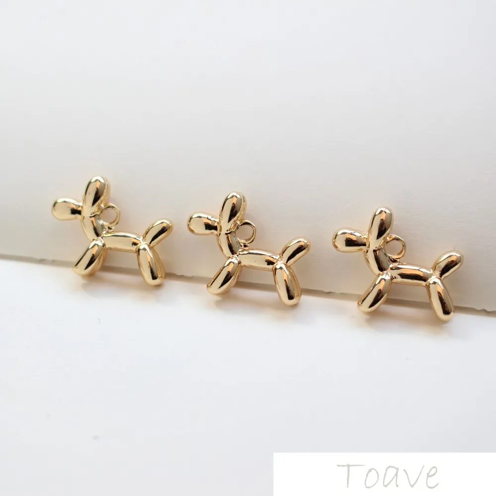 Copper Plated 18K Gold Color Puppy Pendant DIY Handmade Materials Accessories