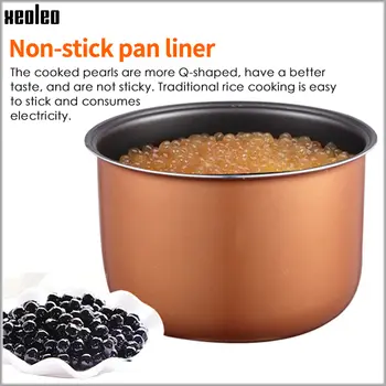 XEOLEO 5L vařič tapioky, obchod s mléčným čajem, perlový vařič, bublinkový čaj, ohřívač perel, vařič taro koulí/sága/červených fazolí, 900 W 10 nejlepší prodej Mini lednička na čaj Pearl Boba - №3