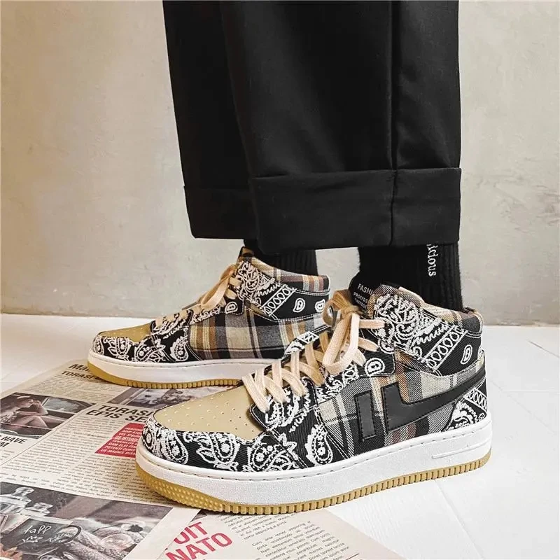 High Top Canvas Shoes Men\'s Shoes Korean Version Trend Versatile AirForce Shoes Men