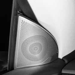 For Tesla Model Y 2020-2021 Car Door Audio Speaker Cover Loudspeaker Trim Frame Sticker Stainless Steel Interior Accessories