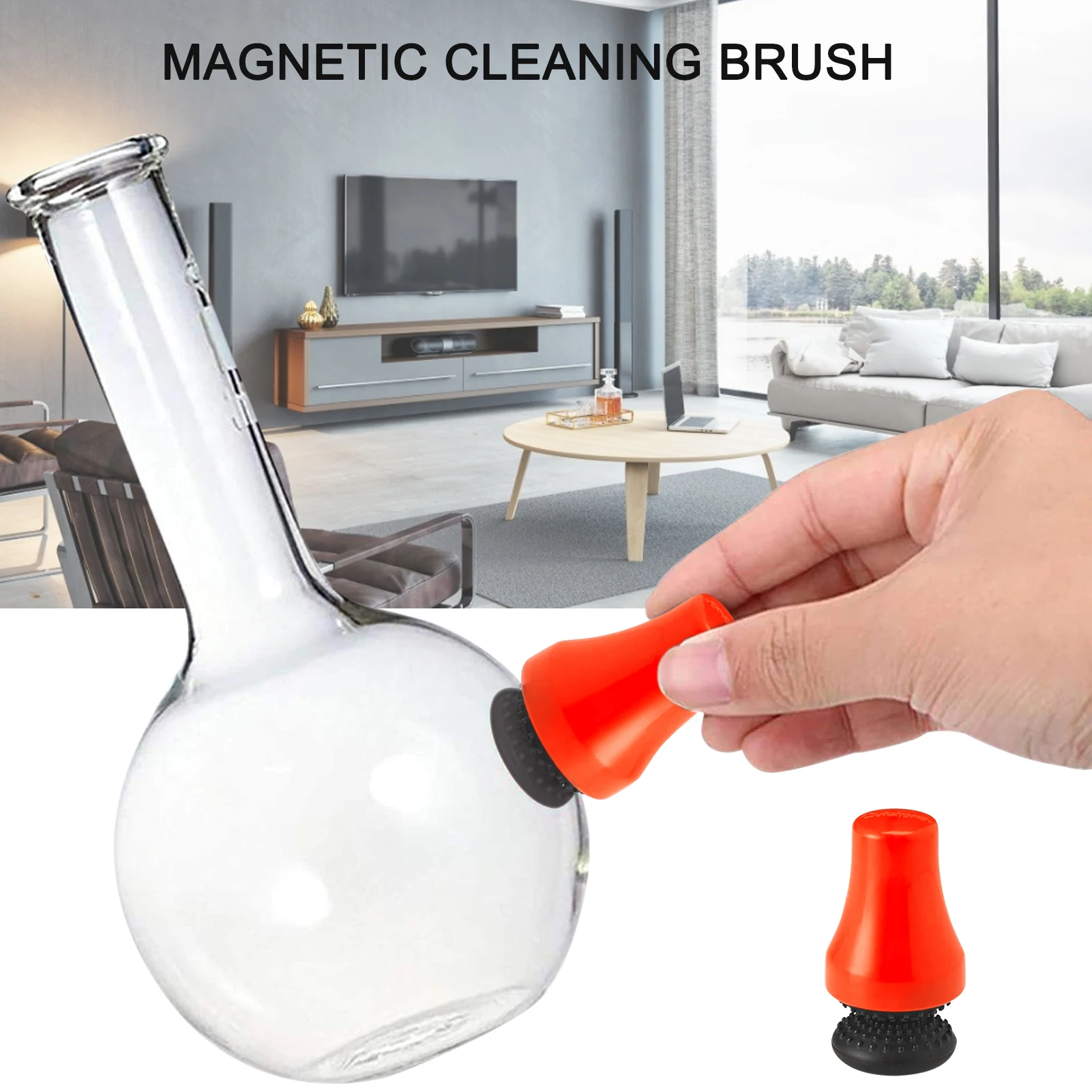 ขนาดเล็ก Precision Magnetic Spot Scrubber แปรงทำความสะอาดสำหรับขวดแจกันแบบพกพาทำความสะอาดเครื่องมือทำความสะอาดกระจก CH
