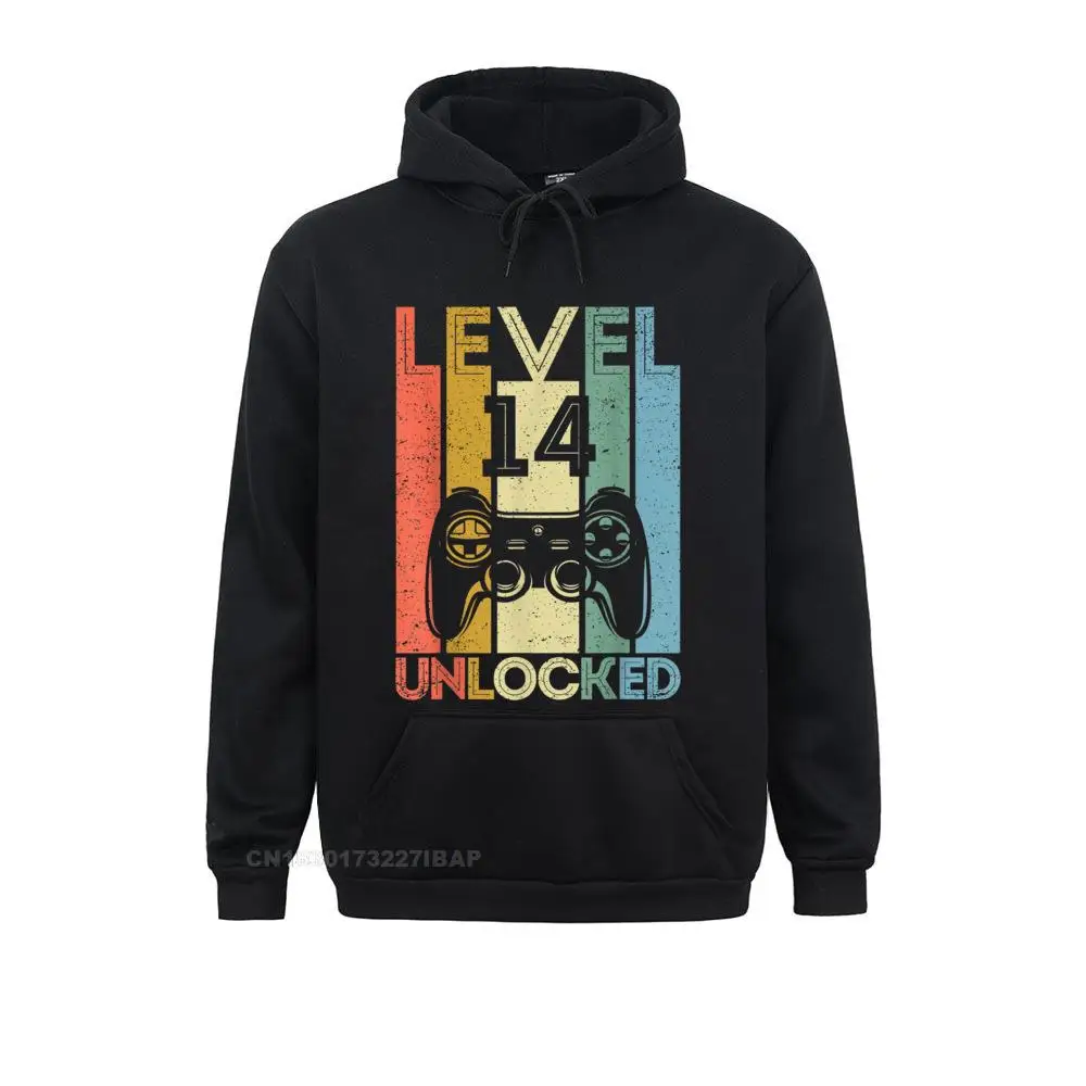 

Level 14 Unlocked Shirt Funny Video Gamer 14th Birthday Gift Hoodie Funny Men Sweatshirts Hoodies Long Sleeve Tight Hoods