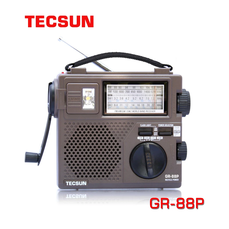 Tecsun GR-88-多機能緊急カーラジオ,内蔵スピーカー,手動パワー,デジタルサウンド,GR-88P