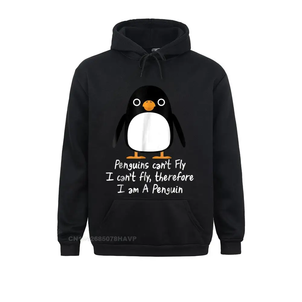 Funny Penguin Anime Hoodie Cool I Can't Fly Love Punk Funny Sweatshirts Men Labor Day Hoodies Anime Sweater Kawaii New