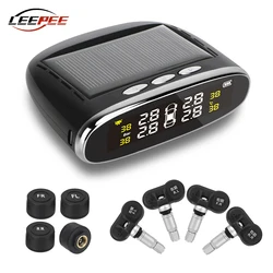 Wireless Solar TPMS Car Tire Pressure Sensors Monitoring System Tyre Diagnostic Tools Digital Set,Portable Tester Gauge Optional