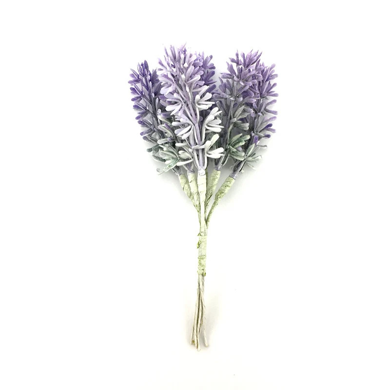 10bundle Mini lavender artificial flowers, handmade flowers, Christmas, wedding, home decoration, DIY, scrapbook, gift box, 6PCs