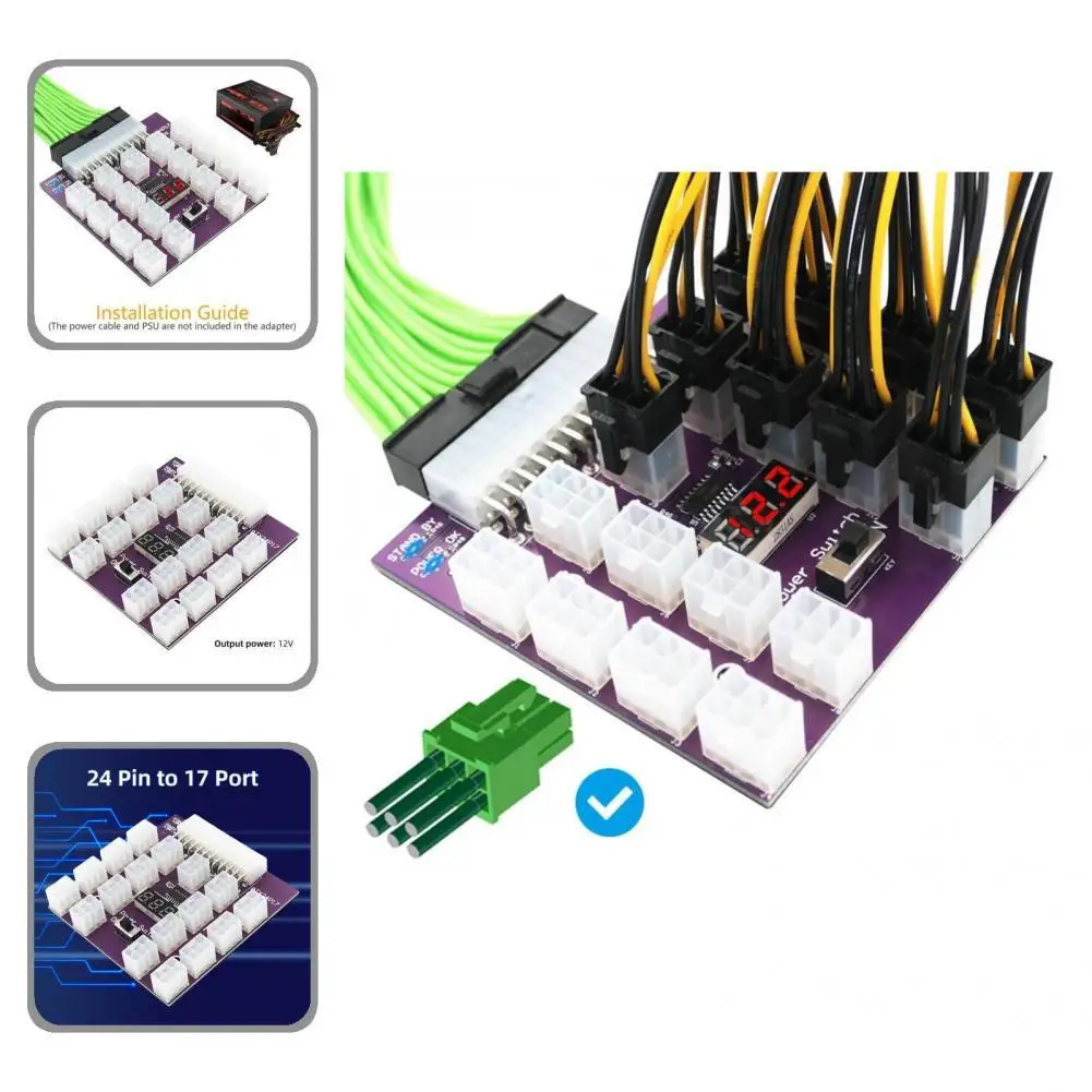 Useful Fine Workmanship Compact 24 Pin to 17 Port Power Supply Converter Board Power Table Board Adapter Board