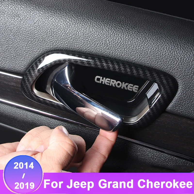 

ABS хромированный Стайлинг внутренняя дверная ручка автомобиля чаша рамка Крышка отделка для Jeep Grand Cherokee 2014 2015 2016 2017 2018 2019 аксессуары