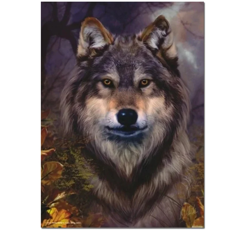 5D Diy Diamond Painting Wolf Head Diamond Embroidery Mosaic Animal Full Square Round Drill New Year Gift ZP-4497