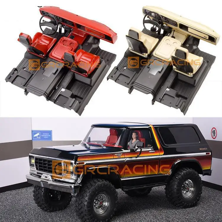 For 1/10 traxxas Trx-4 Bronco Center console/seat/steering wheel Interior Full Set Colors Grc #g161rb #g161rw #g161rr