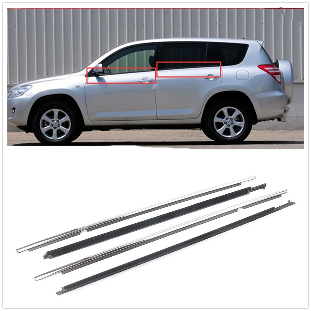 

For Toyota RAV4 RAV 4 2013-2018 Exterior Window Door Sealing Strip Weatherstrip Trim Chrome Waterproof Glass Seal Gasket Shade