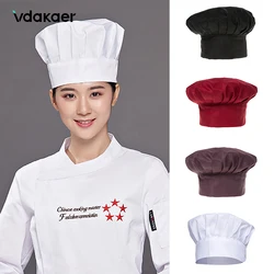 Chef Hat Cooking Adjustable Men Kitchen Baker Elastic Hat Catering Cooking Cap Striped Plain Hats Working Cap 1pc cooker hat