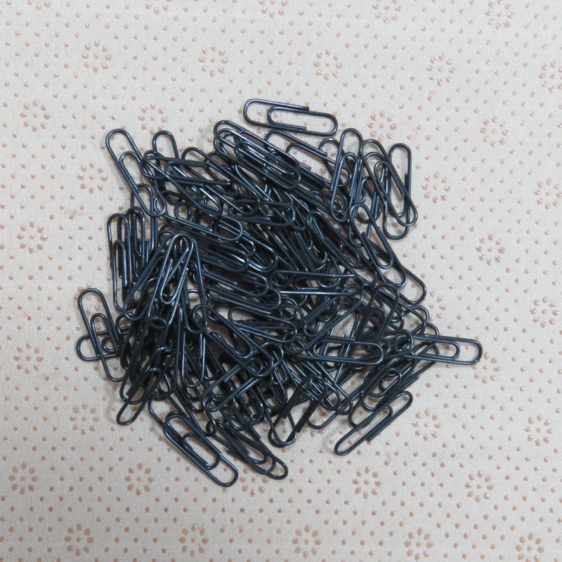 Black paper clip paper clip metal paper clip bookmark pin clip dispenser binding stationery student office supplies 100pcs