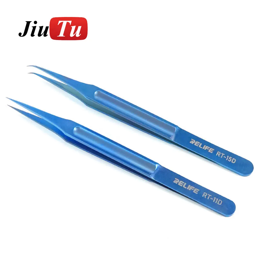 Anti-static ESD Stainless Steel Tweezers Maintenance Tools Industrial Precision Curved Straight Tweezers Repair Tools