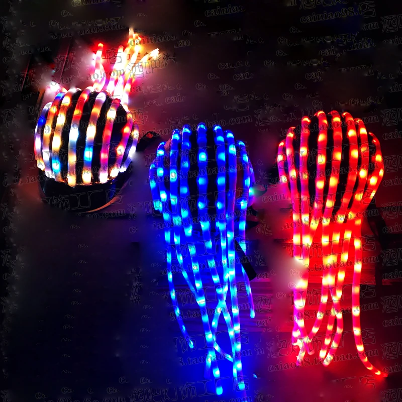 Led lumiour hat rg Glowing Helmet stage light show prop Personality Glowing Headgear Lighting Headwear